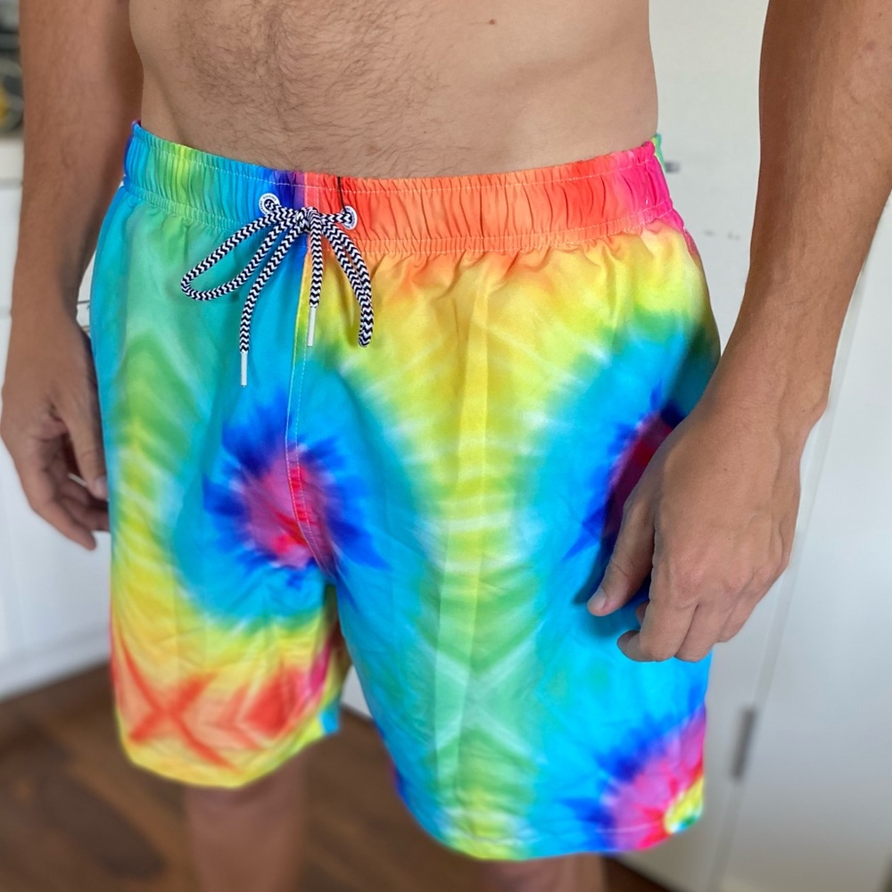 Mens tie dyed swim shorts with lining. New w/tags